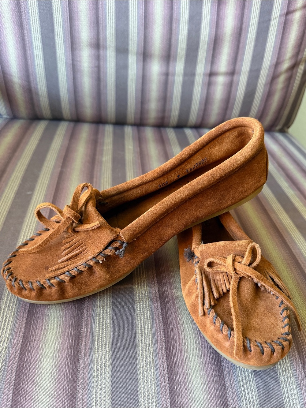 Minnetonka Classic Suede Tassel Moccasins - Brown
